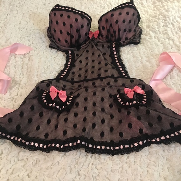 VS Sexy Little Things Pink & Black Babydoll - Picture 8 of 9